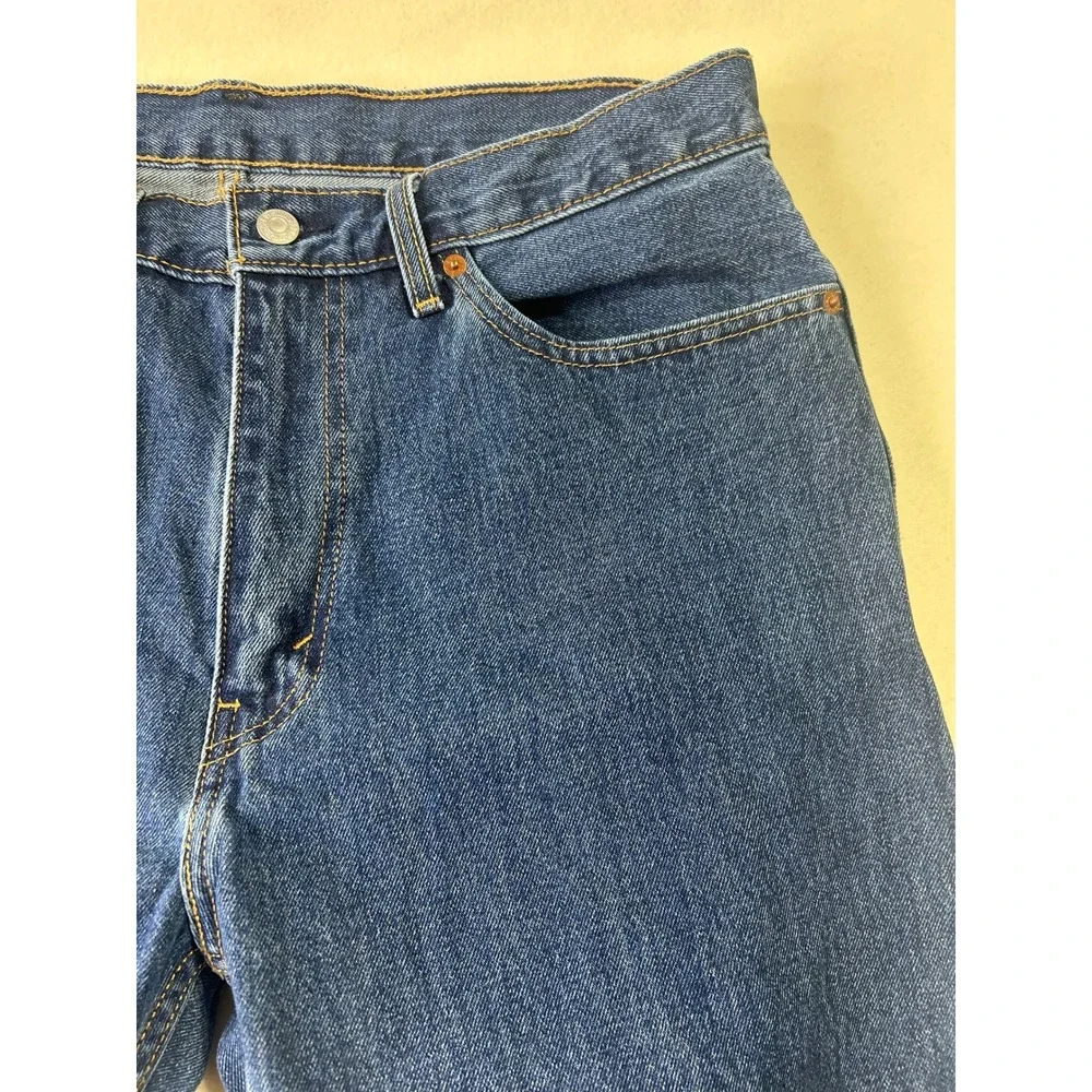 Levis 505 Mens Regular Fit Straight Leg Jeans‎ Medium Wash Blue Denim 34x30